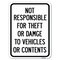 Signmission Not Responsible for Theft or Damage to Vehicles or Contents Parking, A-1824-23541 A-1824-23541 - alternate 1